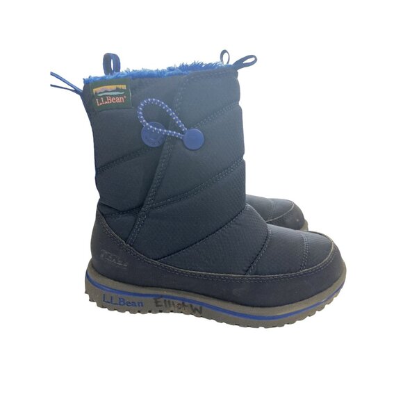 L.L.Bean Kids Size 11 Navy Faux Fur Lining Primaloft Insulation Winter Boots - Picture 4 of 7